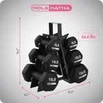 Hex Dumbbell Set with Storage Rack - 5-15 lbs