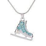 Teamer 3D Crystal Ice Skate Necklace for Women