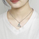 Teamer 3D Crystal Ice Skate Necklace for Women