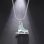 Teamer 3D Crystal Ice Skate Necklace for Women