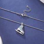 Teamer 3D Crystal Ice Skate Necklace for Women