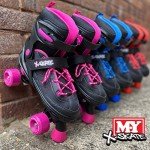Adjustable Red Quad Roller Skates for Kids