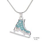 Teamer 3D Crystal Ice Skate Necklace for Women