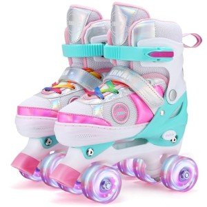 Adjustable Roller Skates with Illuminating Wheels for Kids