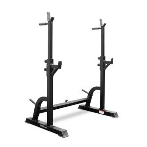Adjustable Squat Rack with Dip Bars and Spotters