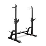 Adjustable Squat Rack with Dip Bars and Spotters