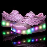 HOSIMY Kids LED Roller Skates - Pink 9 UK