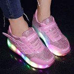 HOSIMY Kids LED Roller Skates - Pink 9 UK