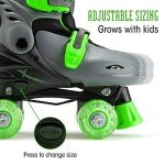 Kids Adjustable Quad Roller Skates with Light Up Wheels