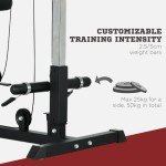 Adjustable Power Tower Pull Up Station - Black