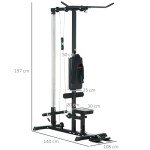 Adjustable Power Tower Pull Up Station - Black