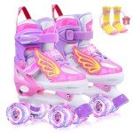 Hozzen Kids LED Light Up Roller Skates - Pink