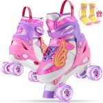 Hozzen Kids LED Light Up Roller Skates - Pink