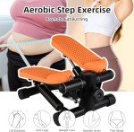 Lixada Mini Stepper with Resistance Bands & Monitor