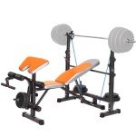 Adjustable Weight Bench with Squat Rack and Accessories