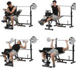 Adjustable Weight Bench with Squat Rack and Accessories