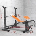 Adjustable Weight Bench with Squat Rack and Accessories