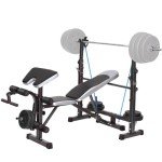 Adjustable Weight Bench with Squat Rack and Accessories