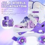 TOMSHOO Adjustable Kids Roller Skates with Luminous Wheels