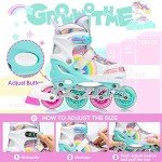 SULIFEEL Rainbow Unicorn LED Inline Skates for Kids