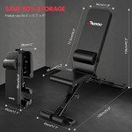 PASYOU Foldable Adjustable Weight Bench with Lumbar Support