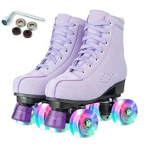 High Top Women's Roller Skates with Flashing Wheels
