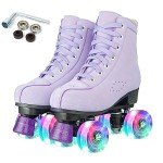 High Top Women's Roller Skates with Flashing Wheels
