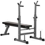 Adjustable Foldable Weight Bench with Barbell Rack