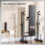 Adjustable Foldable Weight Bench with Barbell Rack