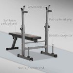 Adjustable Foldable Weight Bench with Barbell Rack