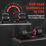 Adjustable 25lb Dumbbells for Home Gym Use