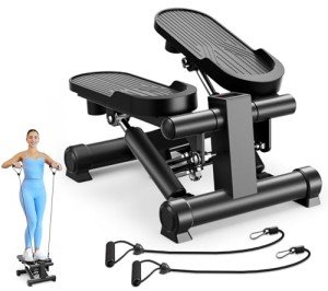 Mini Stepper with Resistance Bands and LCD Monitor