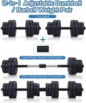 Adjustable 30KG Dumbbell Barbell Set for Home Fitness