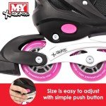 Adjustable Pink Inline Roller Skates for Kids
