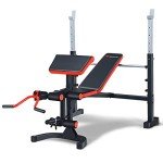 Adjustable Weight Bench with Barbell Rack & Accessories