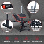 Adjustable Weight Bench with Barbell Rack & Accessories