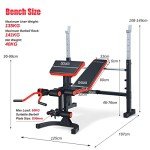 Adjustable Weight Bench with Barbell Rack & Accessories