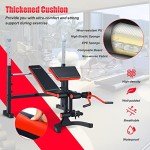 Adjustable Weight Bench with Barbell Rack & Accessories