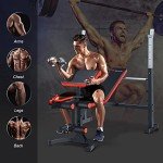 Adjustable Weight Bench with Barbell Rack & Accessories