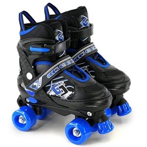 Adjustable Kids Blue Quad Roller Skates