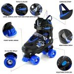 Adjustable Kids Blue Quad Roller Skates