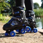 Adjustable Kids Blue Quad Roller Skates