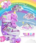 Adjustable Unicorn Roller Skates with Light-Up Wheels