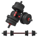 Adjustable 20kg Dumbbells & Barbell Set