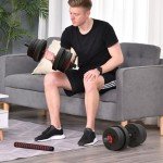 Adjustable 20kg Dumbbells & Barbell Set