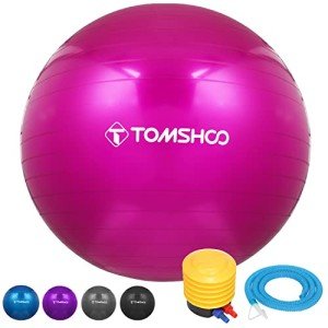 TOMSHOO Anti-Burst Exercise Ball with Pump