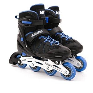 Adjustable Blue Inline Roller Skates for Kids