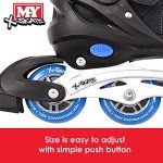 Adjustable Blue Inline Roller Skates for Kids