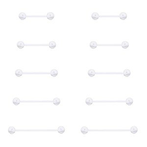 Bioflex Clear Tongue Rings and Nipple Bars