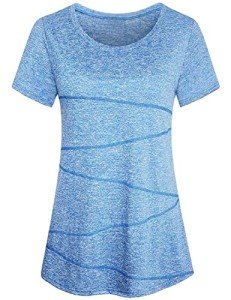 Women’s Blue Short Sleeve Yoga and Fitness Top